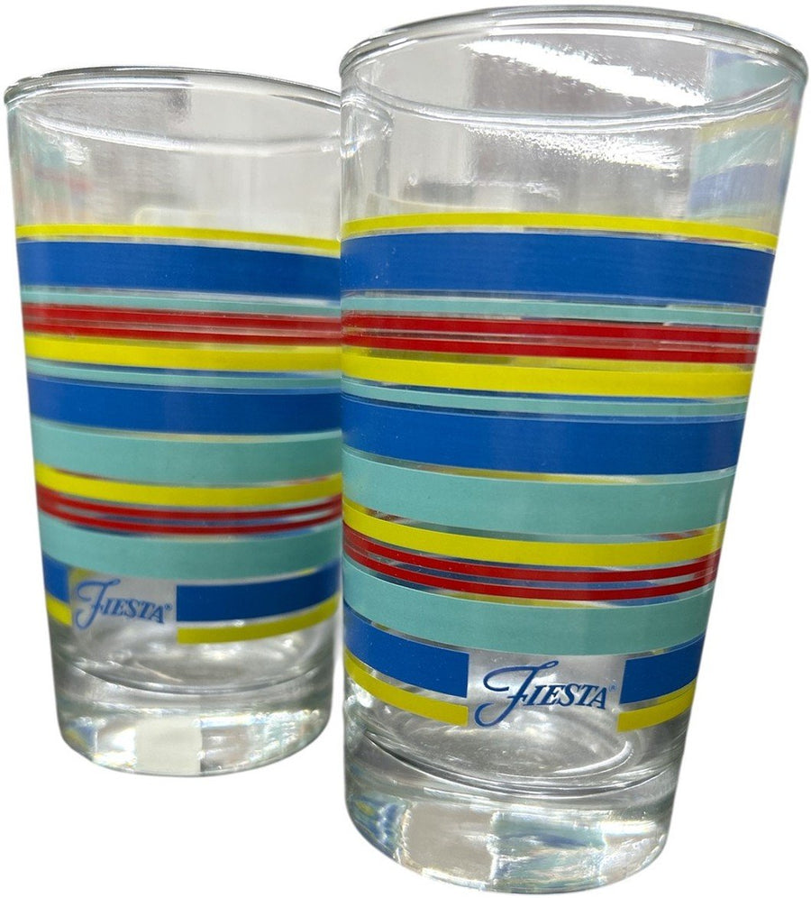 Fiesta - TWO 7oz Juice Glasses, Sunflower, Lapis, Turquoise, Scarlet