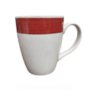 Fiesta Go Along - Set of 4 Scarlet Red Striped White Mugs FTC Ceramic Mug