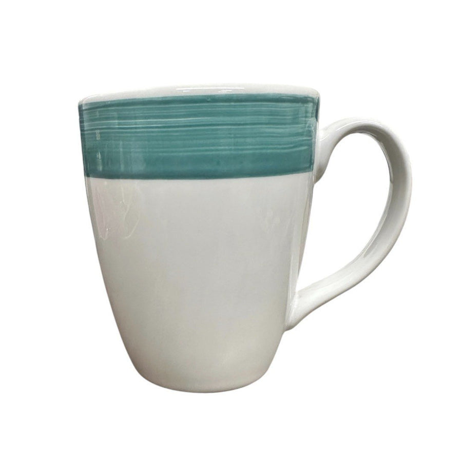 Fiesta Go Along - Set of 4 Turquoise Blue Striped White Mugs FTC Ceramic Mug