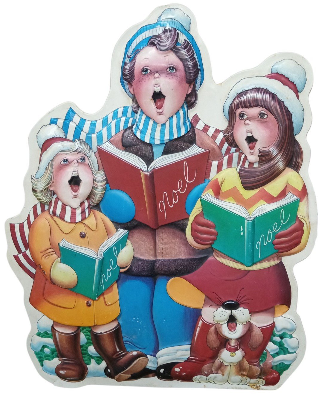 Noma Christmas Carolers Light-Up Blowmold 1990 35" Retro Festive Decorative