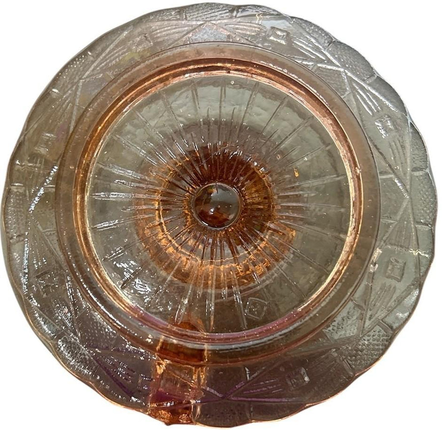 Sklo Union Zabknowice Glass Pair 1902 Pink Candle Holders
