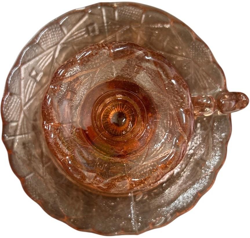 Sklo Union Zabknowice Glass Pair 1902 Pink Candle Holders