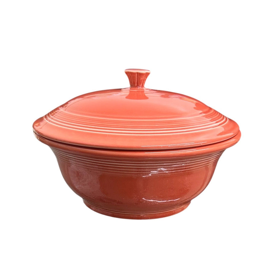 Fiesta - Persimmon Orange Covered Casserole Dish Homer Laughlin HLC Ceramic Baker