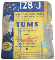Tums & Nature's Remedy Sign 34"x40" Antique Collectible Advertising 1920s