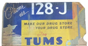 Tums & Nature's Remedy Sign 34"x40" Antique Collectible Advertising 1920s