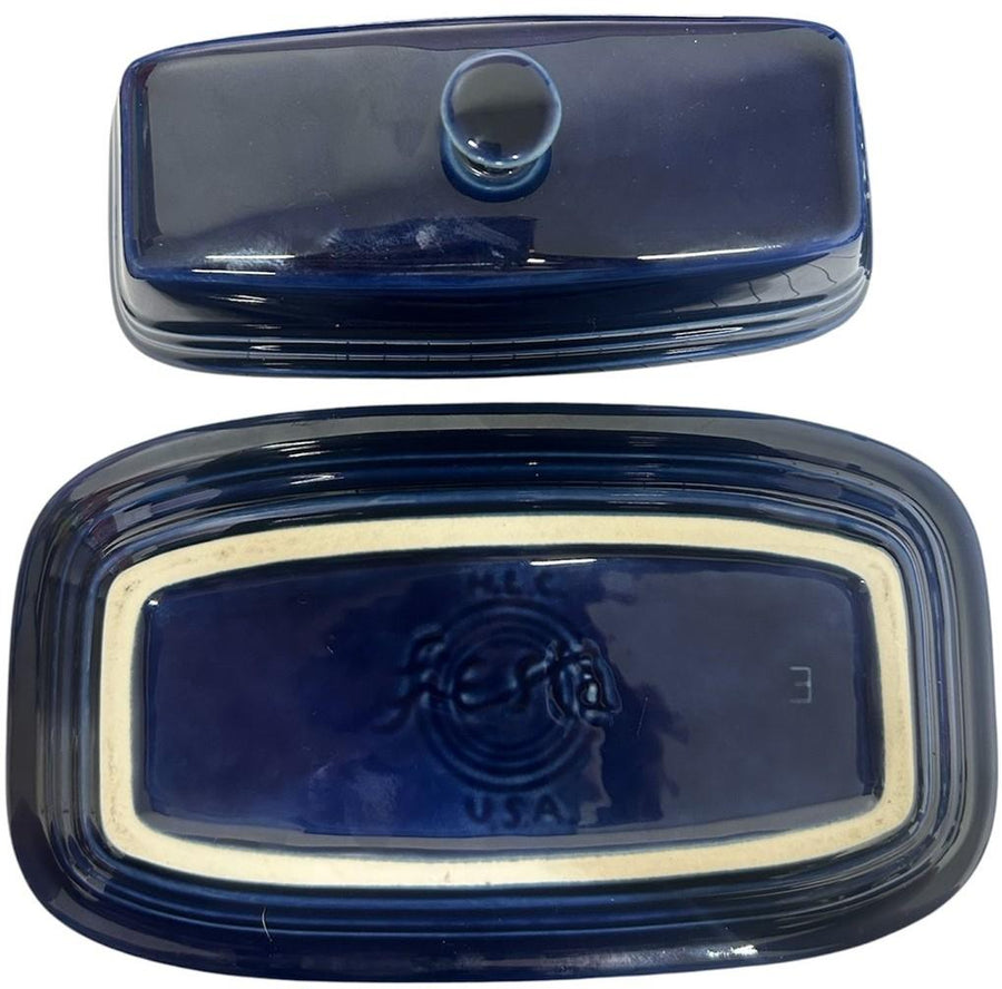 Fiesta - Cobalt Blue Covered Butter Dish