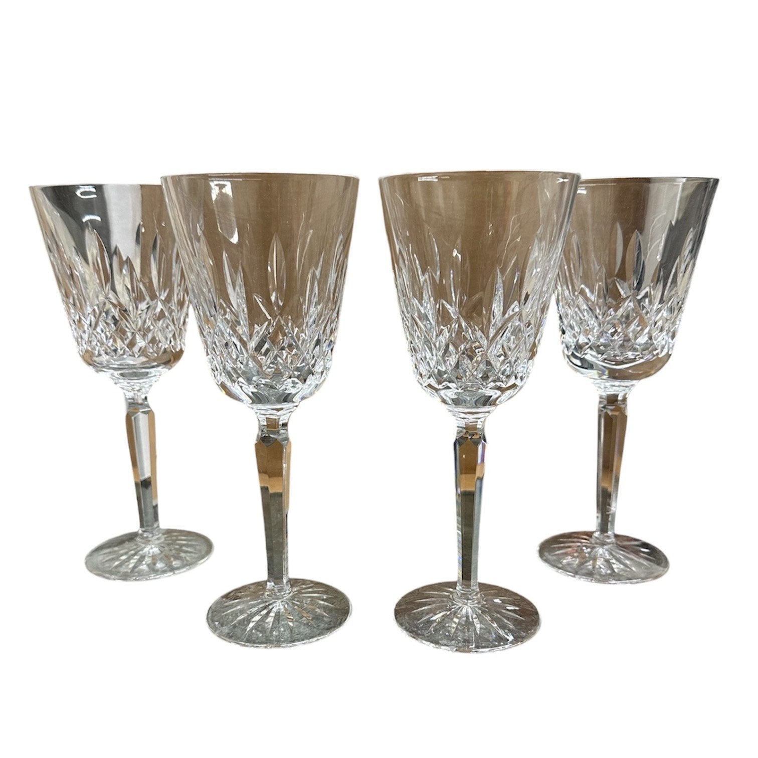 Waterford Crystal Lismore Set of 4 Tall Glass Water Goblets