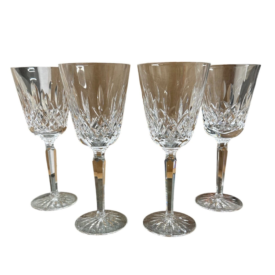 Waterford Crystal Lismore Set of 4 Tall Glass Water Goblets