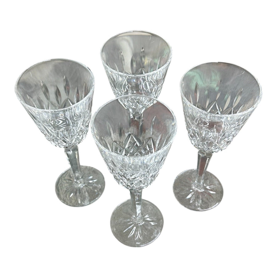 Waterford Crystal Lismore Set of 4 Tall Glass Wine Goblets