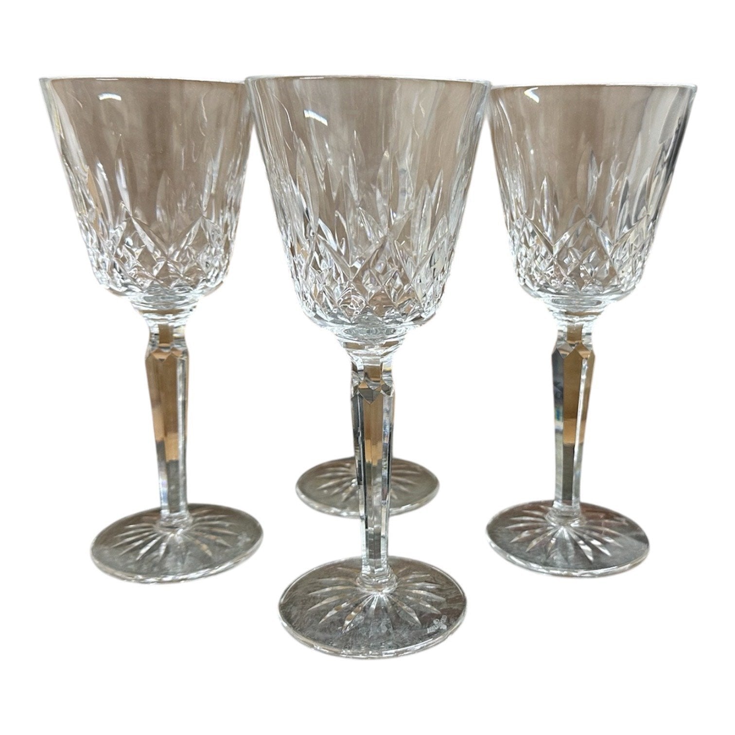 Waterford Crystal Lismore Set of 4 Tall Glass Wine Goblets