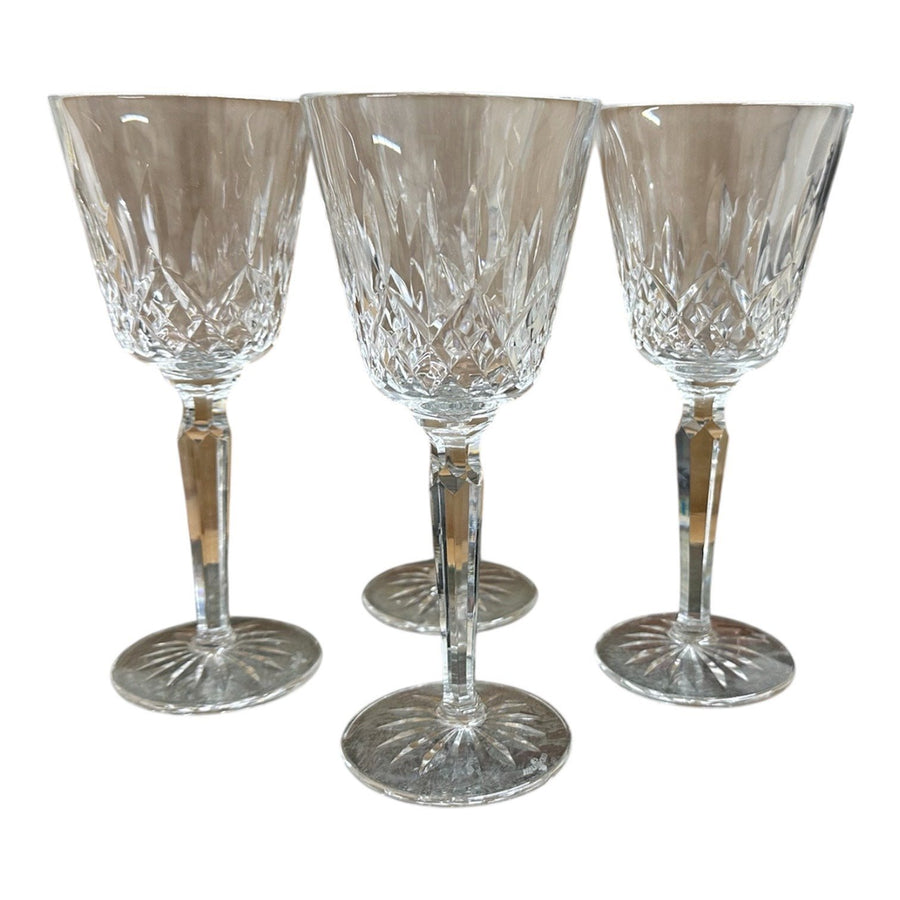 Waterford Crystal Lismore Set of 4 Tall Glass Wine Goblets