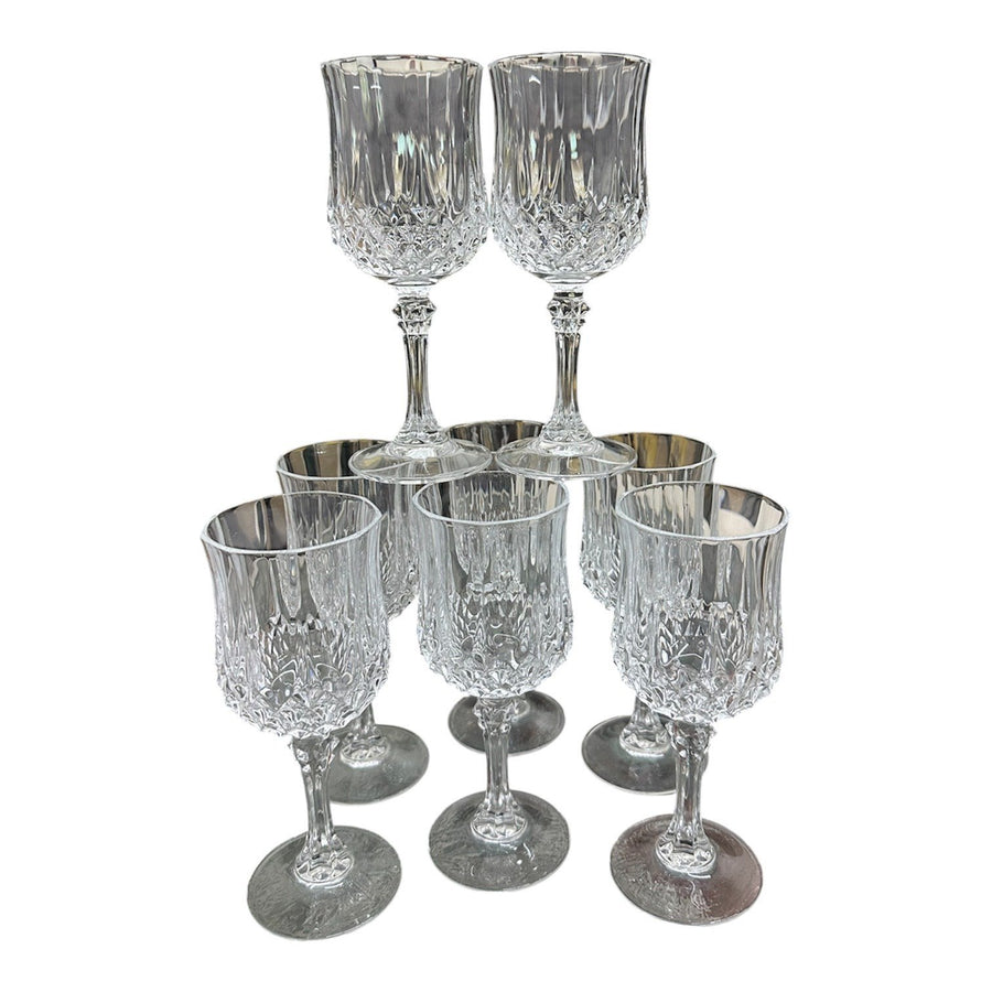 Cristal D'Arque Longchamp Set of 8 Wine Goblet Glasses