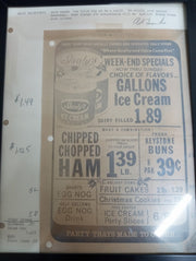 Isaly's 12/19/73 Sales Ad Signed By Art Frank Framed 9"x11" Vintage Collectible