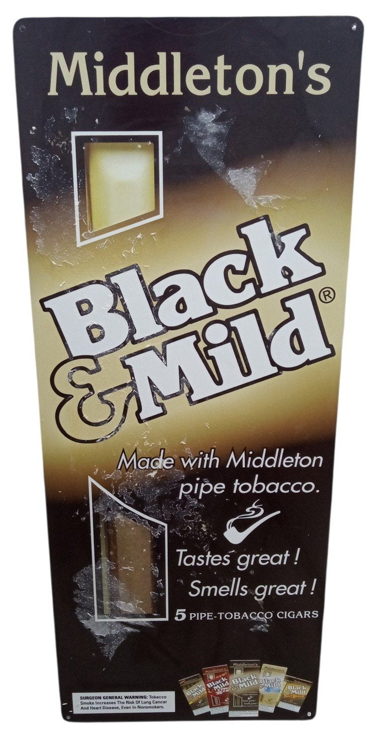 Middleton's Black & Mild Sign Likely 1990s Retro Collectible Advertising 13"x31"