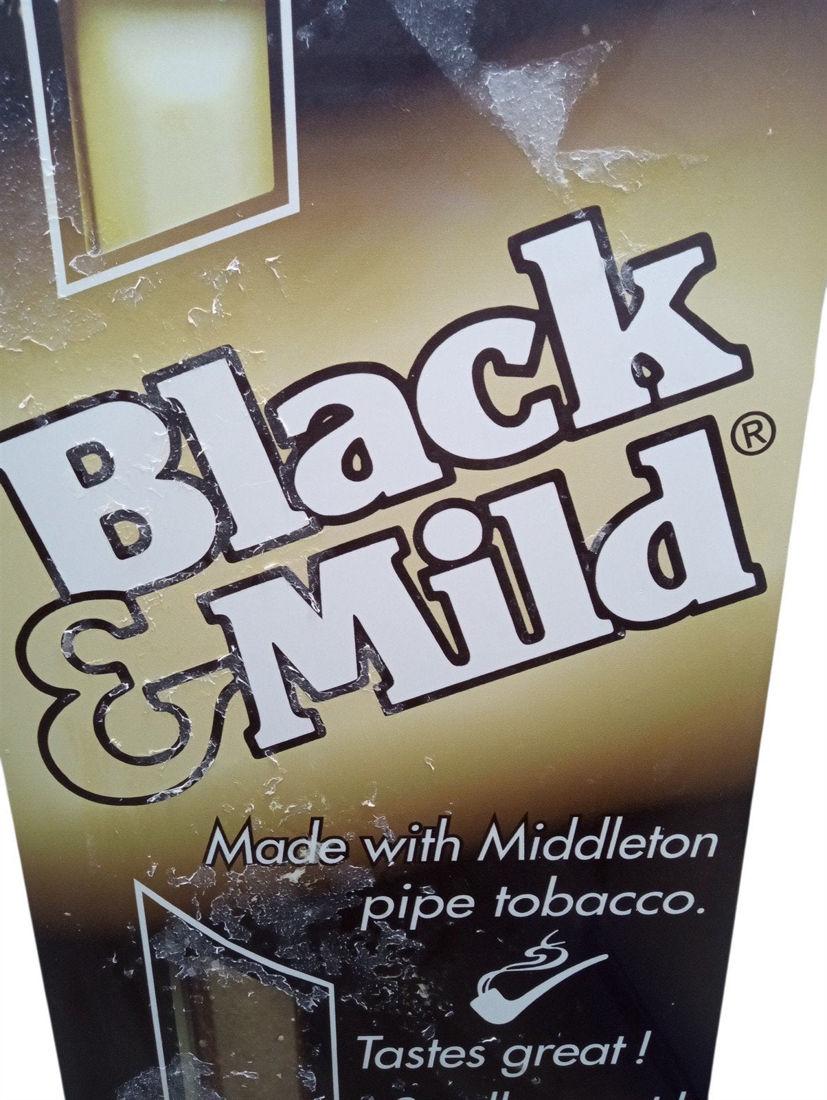Middleton's Black & Mild Sign Likely 1990s Retro Collectible Advertising 13"x31"