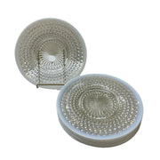 Anchor Hocking Set of 5 Opalescent Hobnob Moonstone Glass Luncheon Plates 8.5"