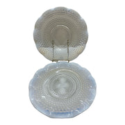 Anchor Hocking Vintage 4 Piece Opalescent Hobnob Moonstone Glass Tableware Set