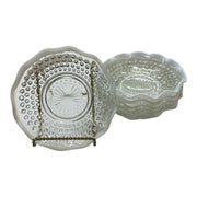 Anchor Hocking Set of 6 Opalescent Hobnob Moonstone Glass Berry/Dessert Bowls