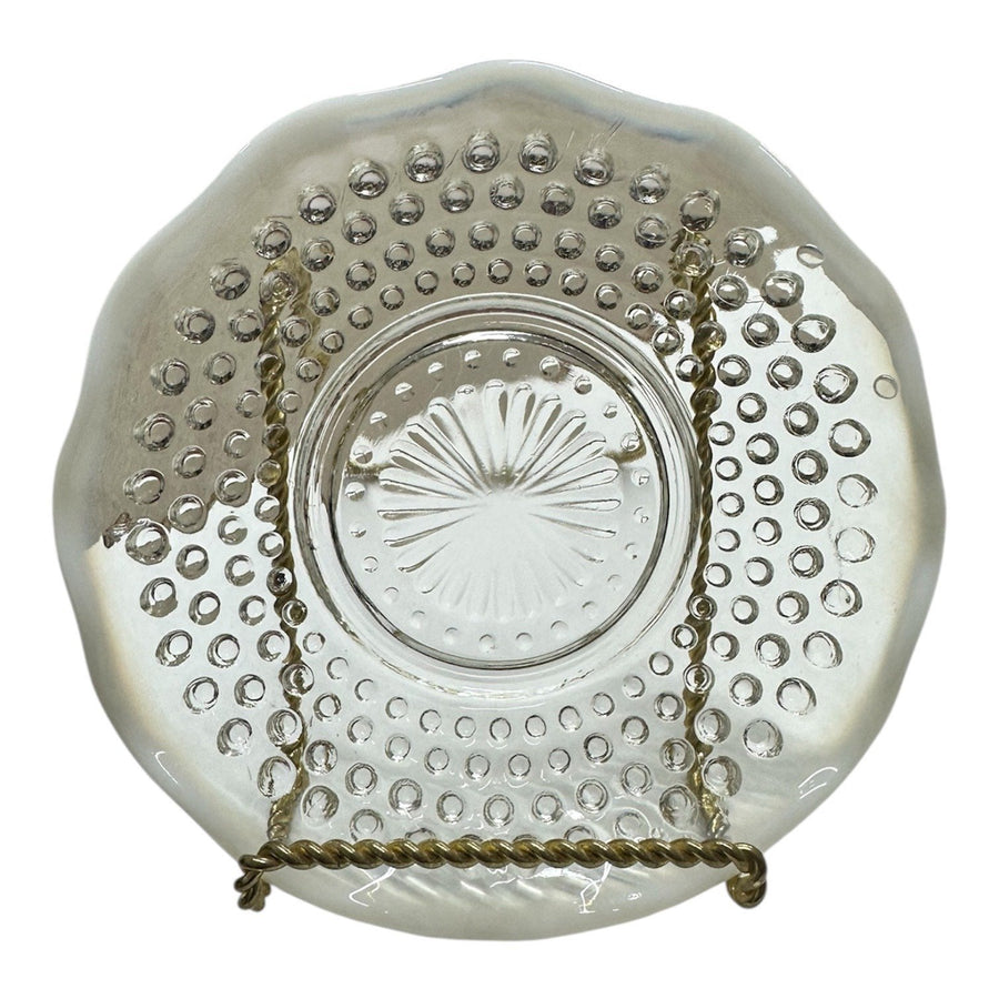 Anchor Hocking Set of 6 Opalescent Hobnob Moonstone Glass Berry/Dessert Bowls