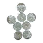 Anchor Hocking Set of 8 Opalescent Hobnob Moonstone Footed Sherbet Glasses