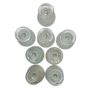 Anchor Hocking Set of 8 Opalescent Hobnob Moonstone Footed Sherbet Glasses