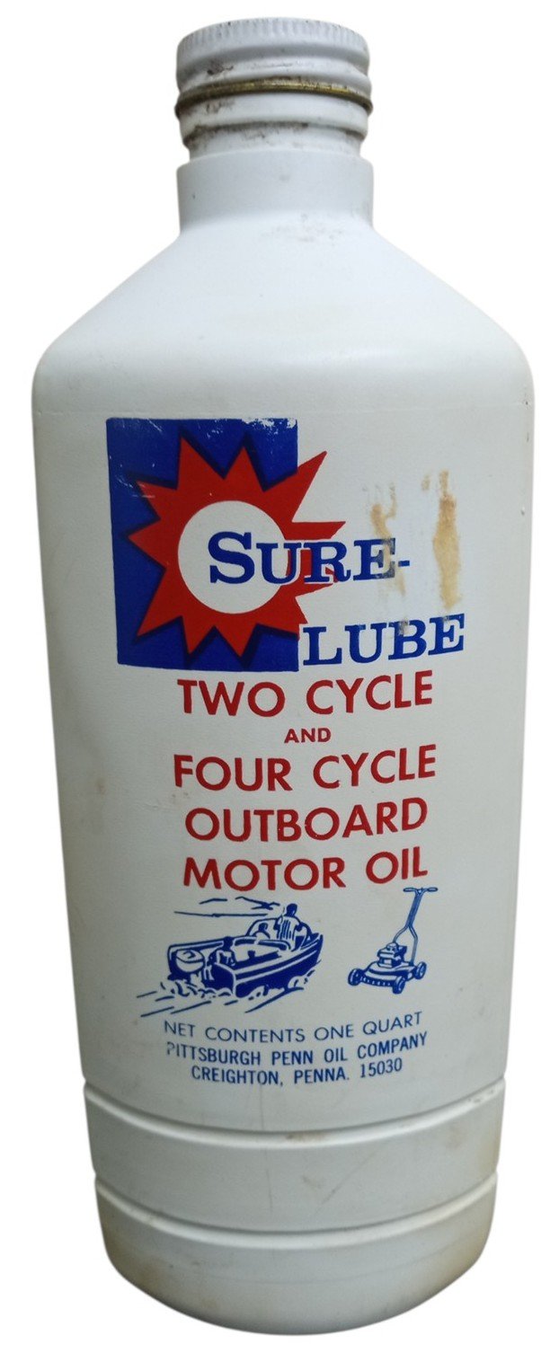 Sure-Lube Outboard Motor Oil Two & Four Cycle Vintage Collectible Petroliana
