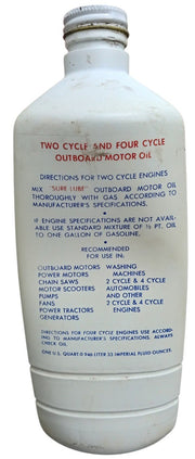Sure-Lube Outboard Motor Oil Two & Four Cycle Vintage Collectible Petroliana