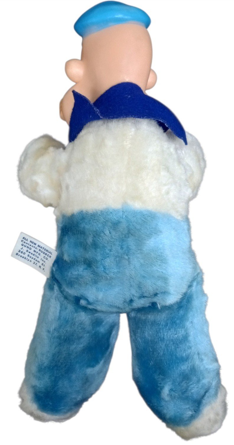 Gund Popeye Plush Toy W/Rubber Head 1950s Vintage Collectible Nostalgic