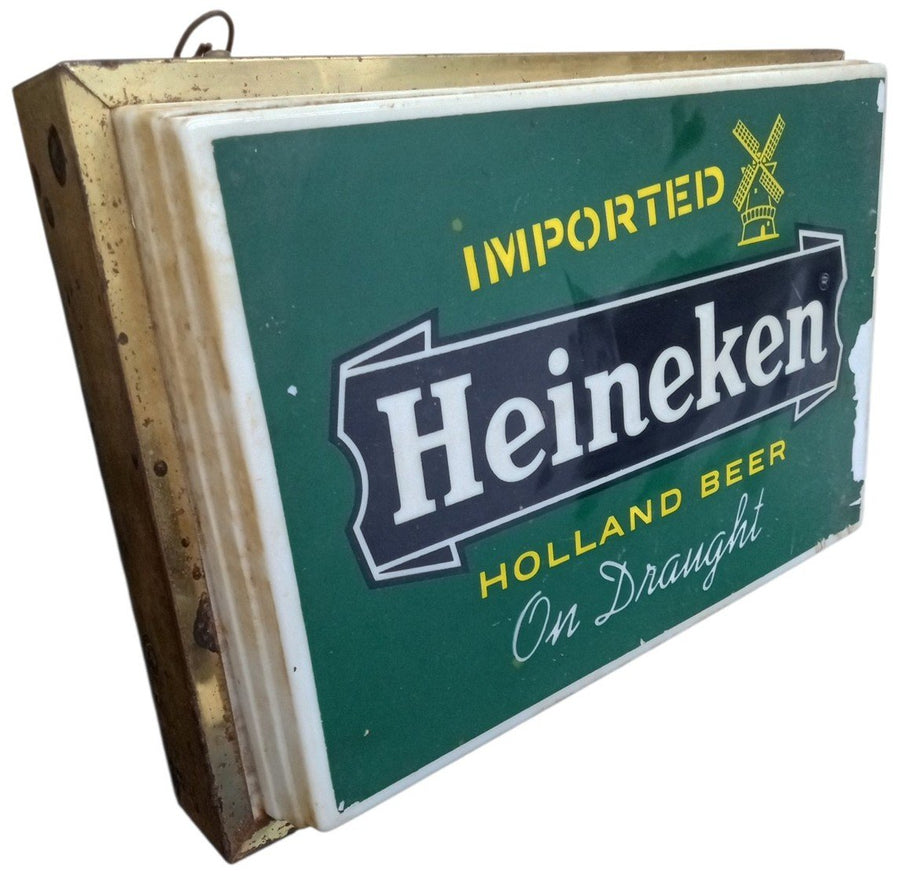 Heineken Light Up Sign Retro Collectible Decorative Mancave Advertising