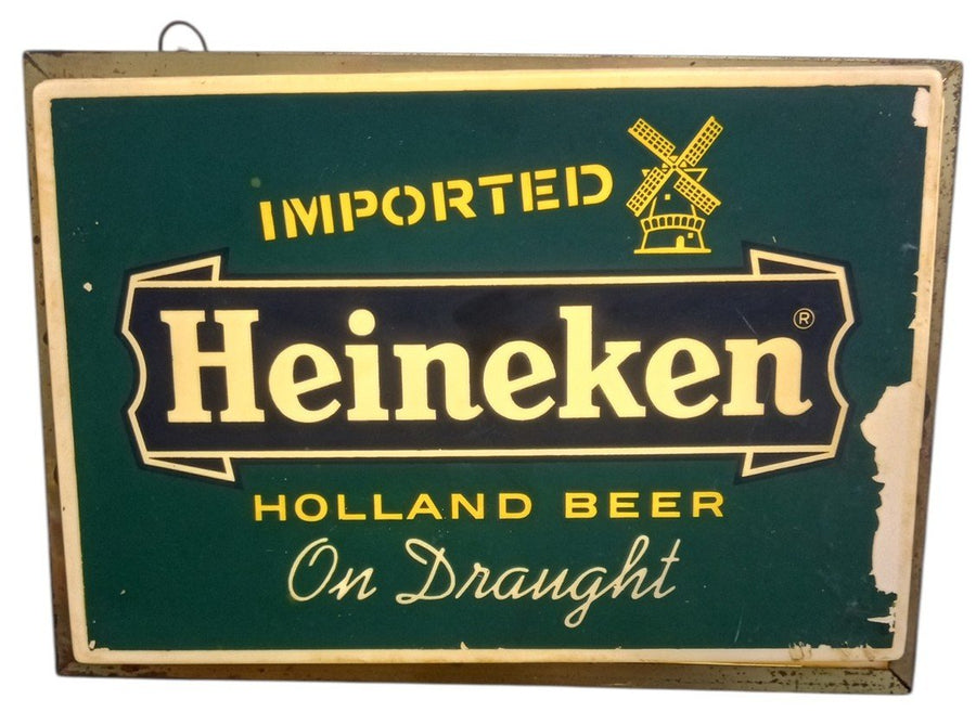 Heineken Light Up Sign Retro Collectible Decorative Mancave Advertising