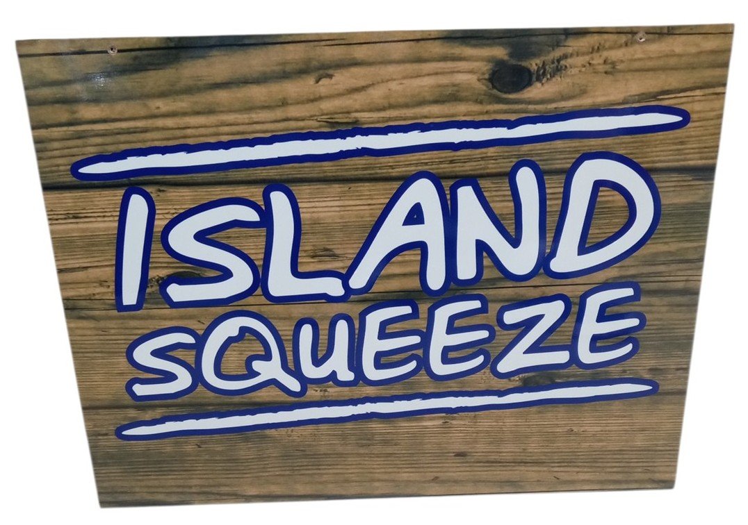 Island Squeeze Wine Cooler Sign W/Box Retro Collectible Summer Decor Decorative