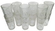 Hecho En Mexico Glasses Floral Pattern MCM Set Of 12 Collectible Glassware