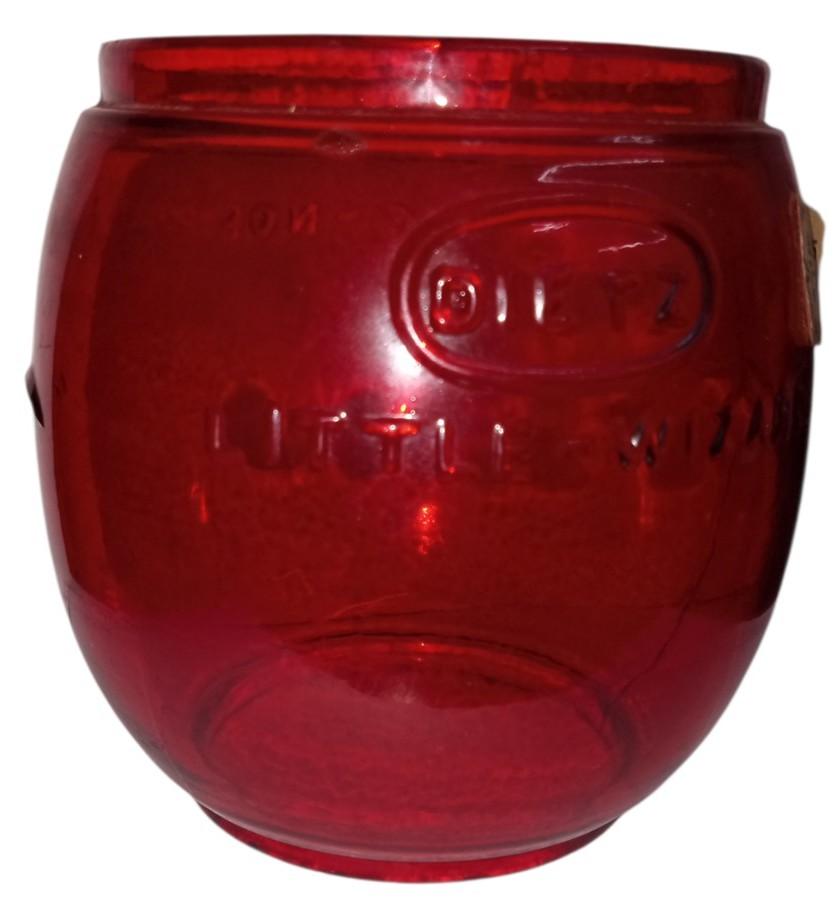 Dietz Little Wizard Red Glass Lantern Globe Vintage Collectible Decor Loc-Nob
