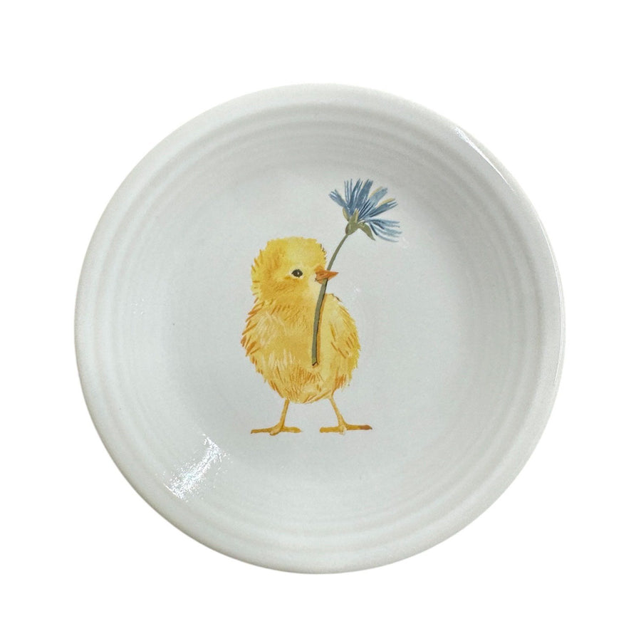 Fiesta - Breezy Floral Easter Chick Salad Plate Homer Laughlin HLC Ceramic Saucer