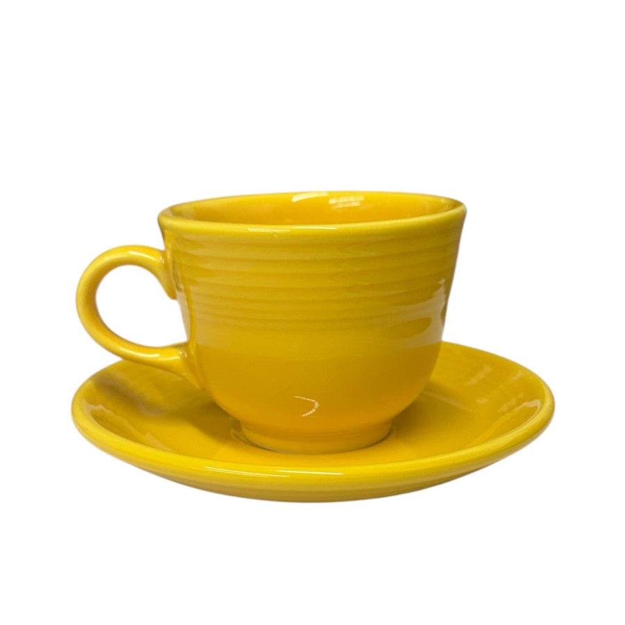 Fiesta - Daffodil Yellow Teacup & Saucer Set Homer Laughlin HLC Ceramic