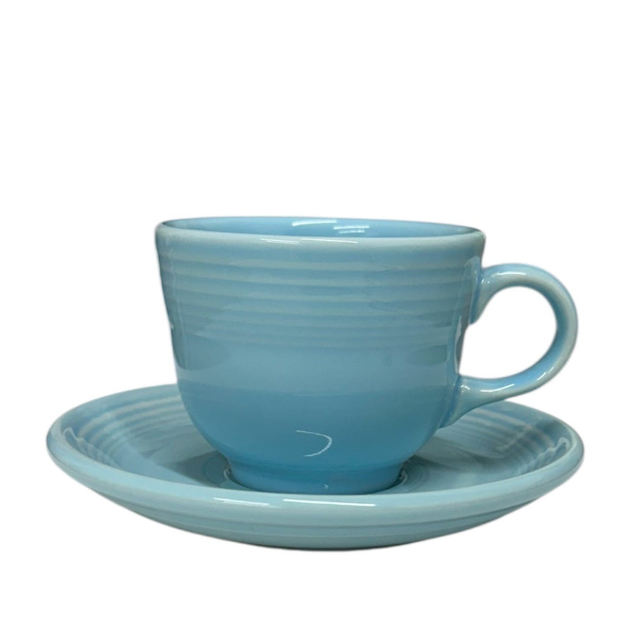 Fiesta - Sky Blue Teacup & Saucer Set Homer Laughlin HLC Ceramic