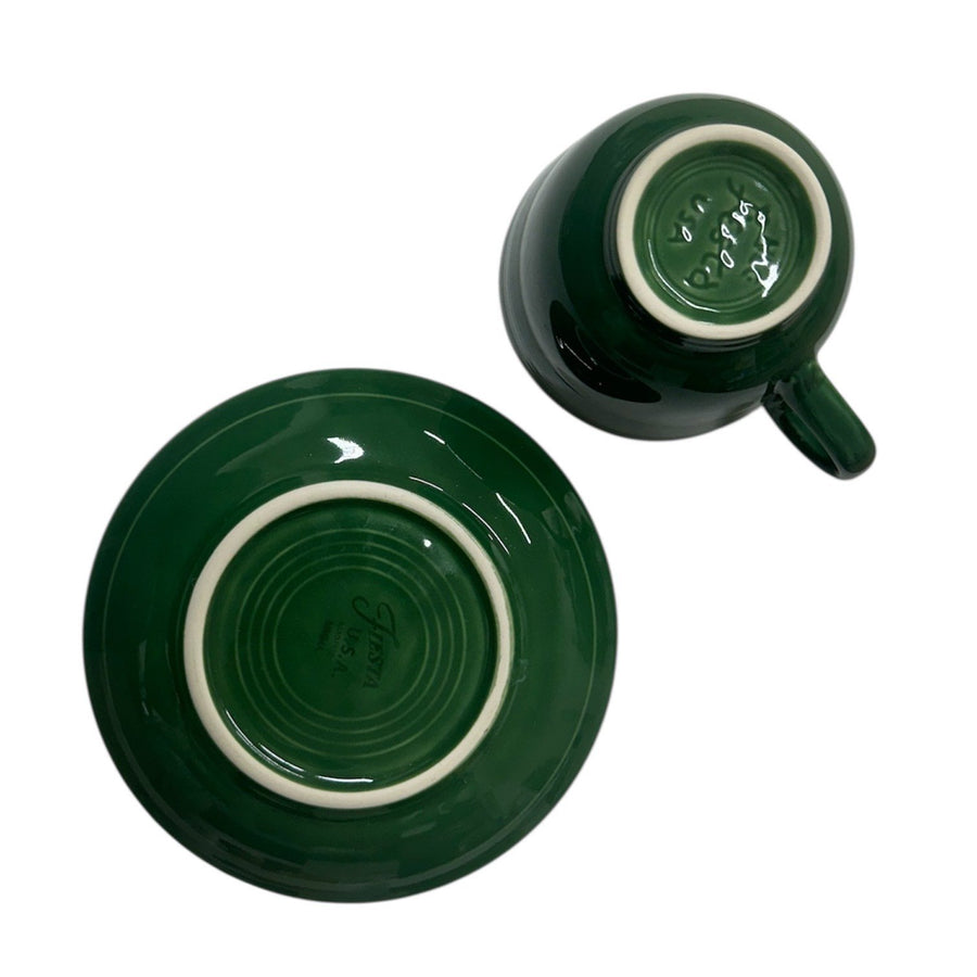 Fiesta - Jade Green Teacup & Saucer Set Homer Laughlin HLC Ceramic