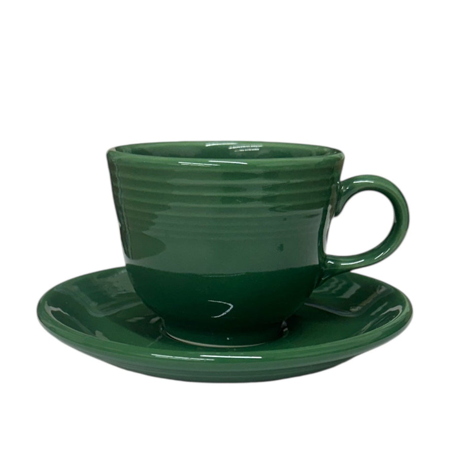 Fiesta - Jade Green Teacup & Saucer Set Homer Laughlin HLC Ceramic