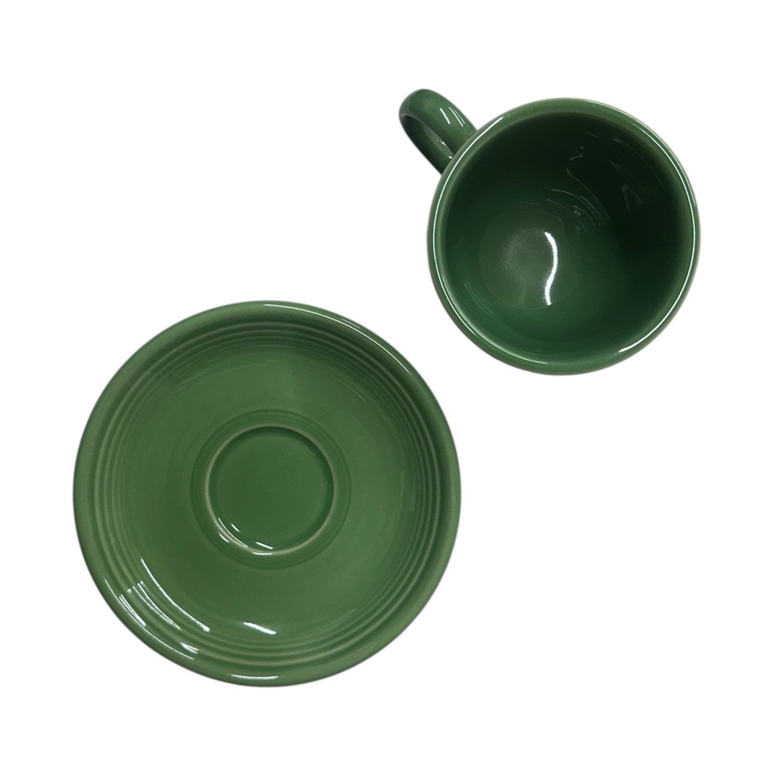 Fiesta - Meadow Green Teacup & Saucer Set Homer Laughlin HLC Ceramic