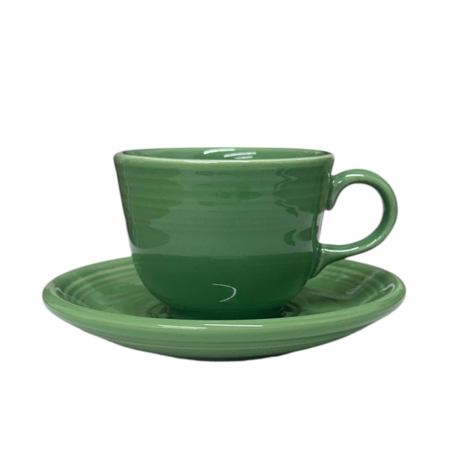 Fiesta - Meadow Green Teacup & Saucer Set Homer Laughlin HLC Ceramic