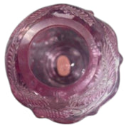 Fenton Made Pink Indented Strawberry and Leaves Fairy Lamp