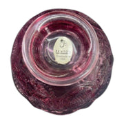 Fenton Made Pink Indented Strawberry and Leaves Fairy Lamp