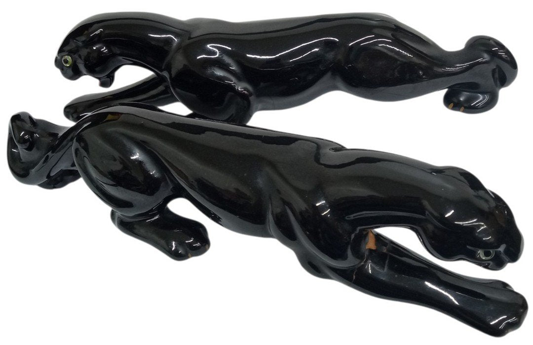Black Panther Statues Made In Japan Ceramic Vintage Collectible Decorative