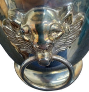 Poole Silver Co EPCA Silverplate Ice Bucket W/Lion Head Ring Handles Ornate