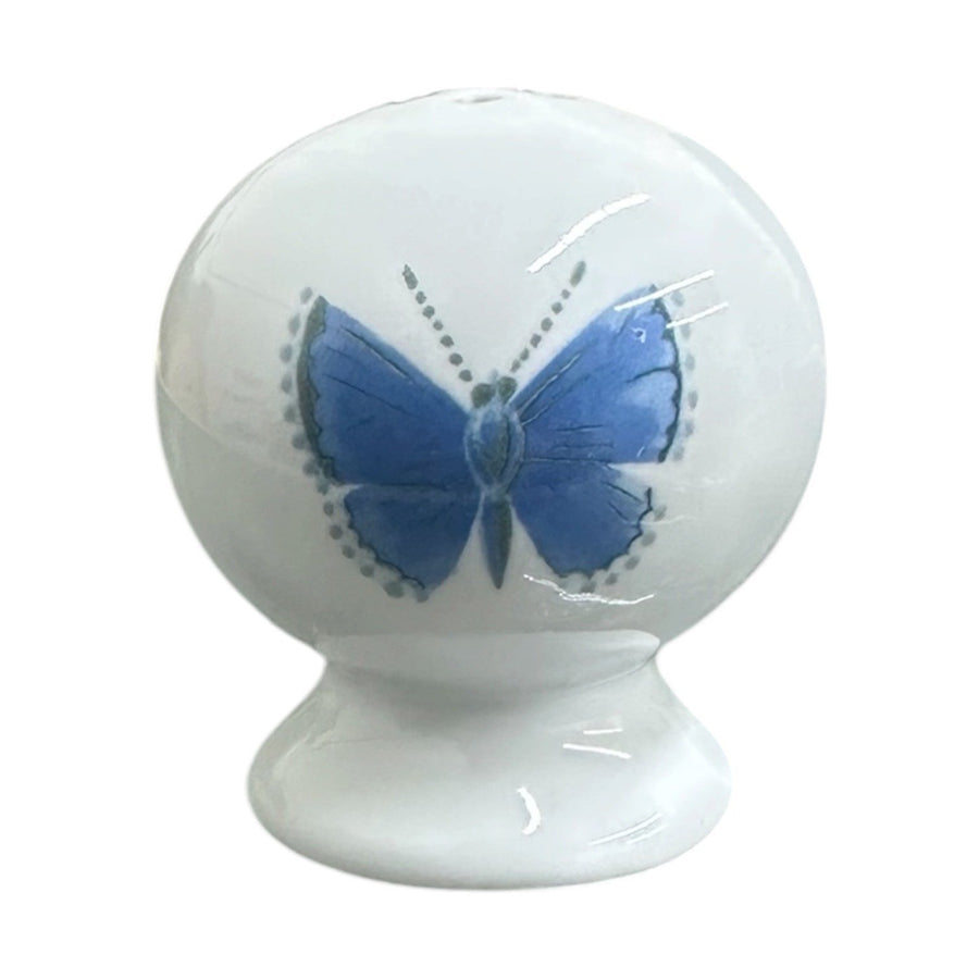 Fiesta - White Breezy Floral Butterfly Ball Pepper Shaker Homer Laughlin HLC Ceramic Shaker