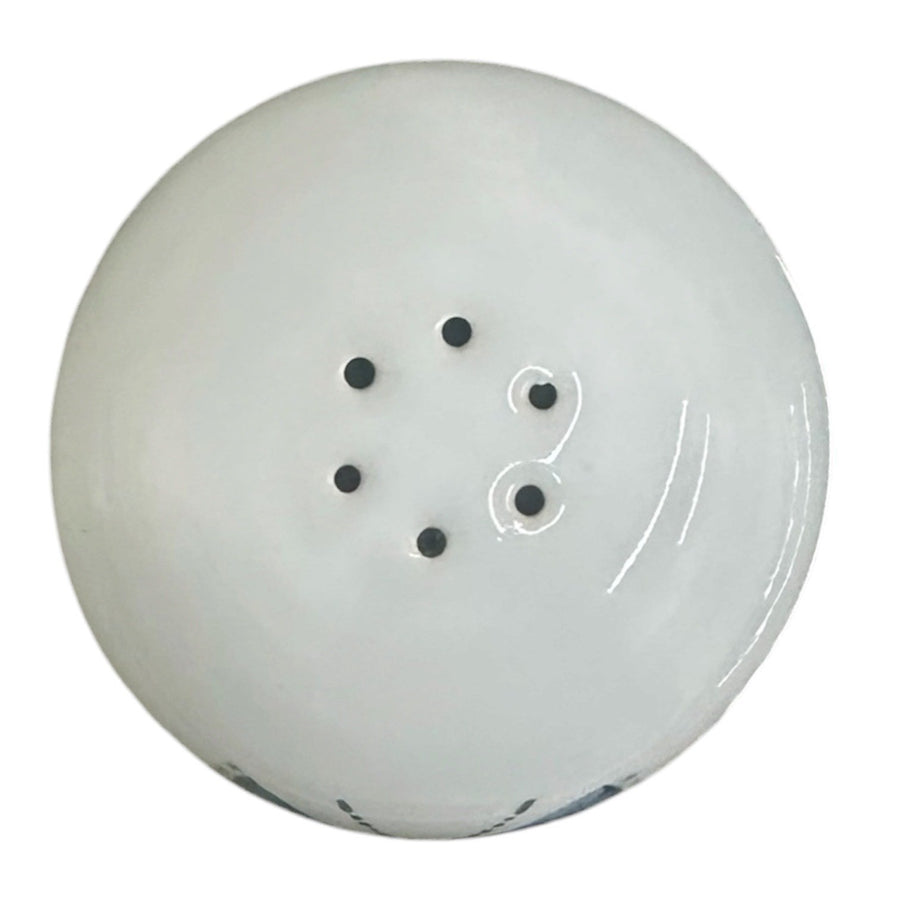 Fiesta - White Breezy Floral Butterfly Ball Pepper Shaker Homer Laughlin HLC Ceramic Shaker