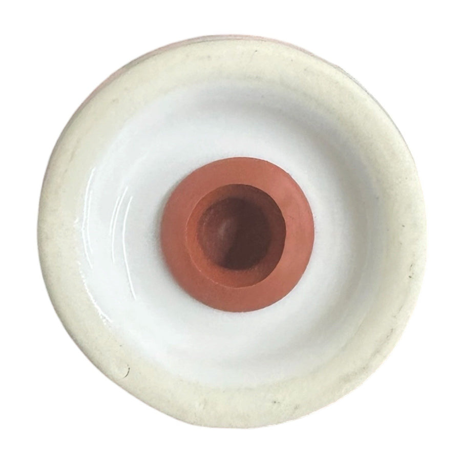 Fiesta - White Breezy Floral Butterfly Ball Pepper Shaker Homer Laughlin HLC Ceramic Shaker