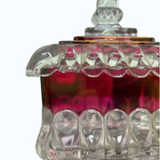 Westmoreland 1950s 1960s Ruby Red Thumbprint Wedding Cake Pedestal Dish