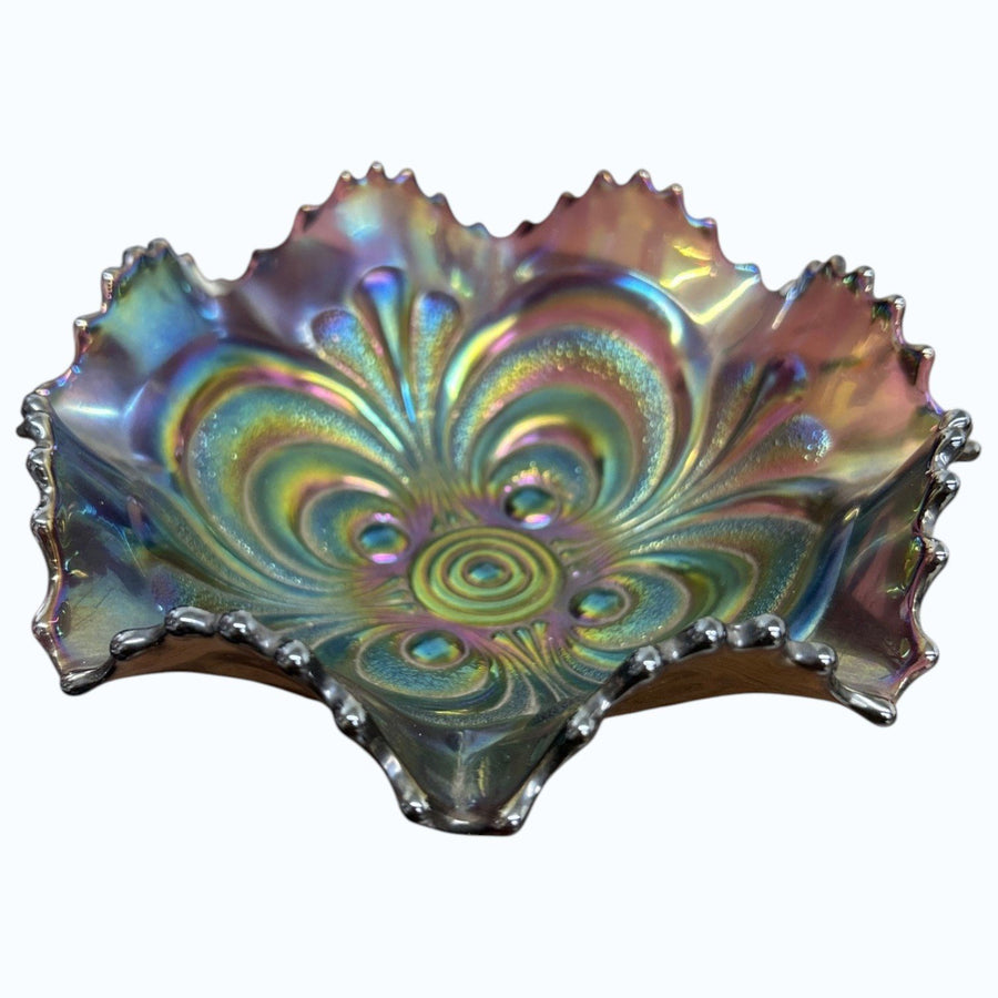 Imperial Amethyst Carnival Scroll Pattern Candy Dish