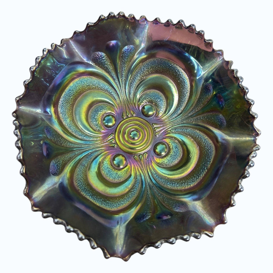 Imperial Amethyst Carnival Scroll Pattern Candy Dish